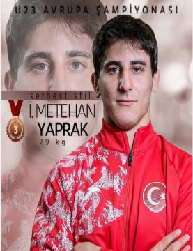 Göksun’lu Genç Pehlivan Metehan YAPRAK Tiran’da Bronz Madalya kazandı.